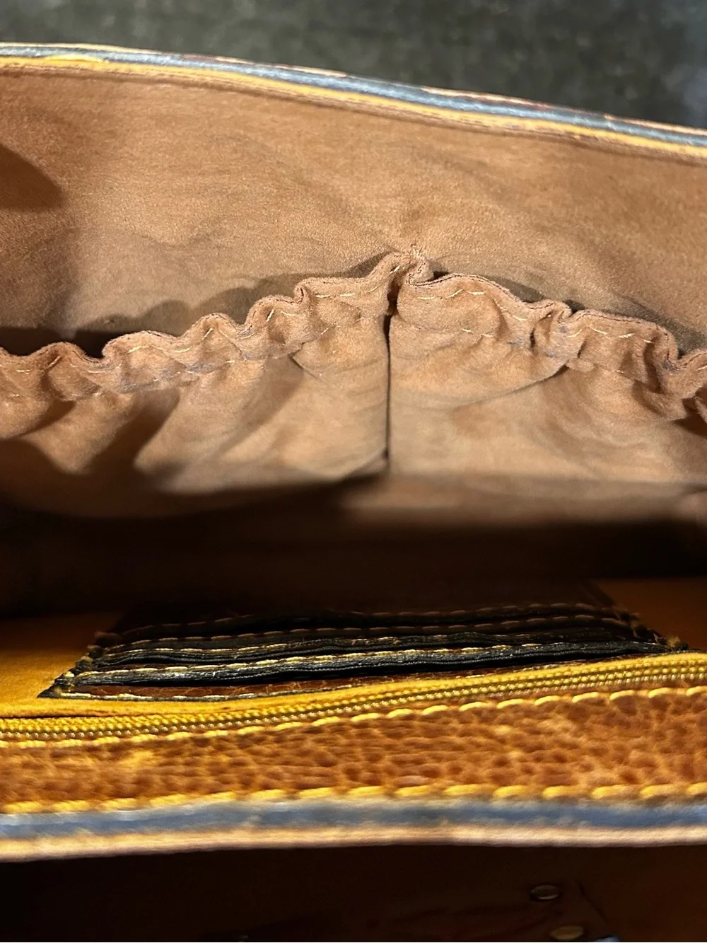 Patricia Nash Burnished Gold Tooled Leather Lanza Crossbody Bag